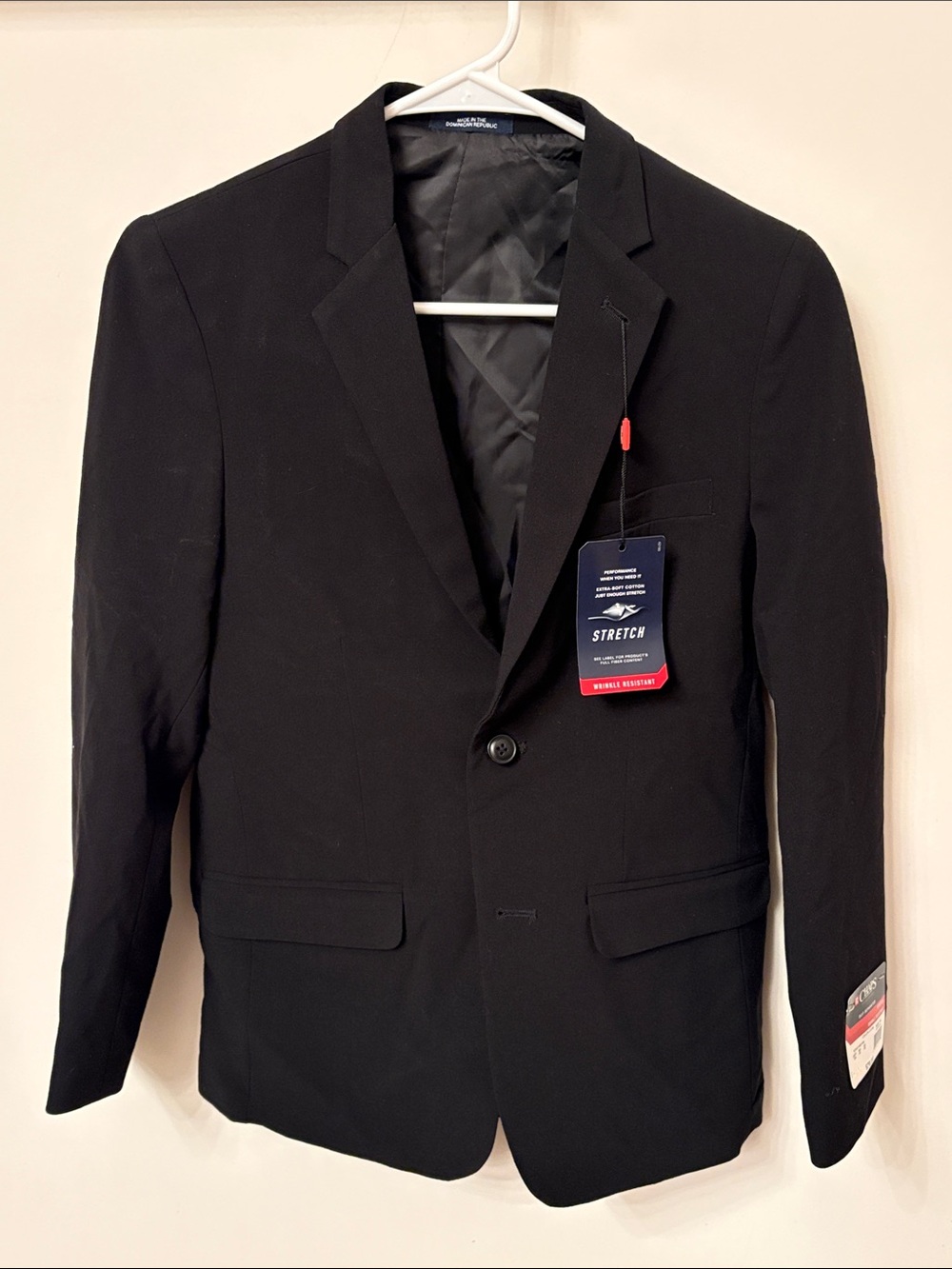 Chaps Black Stretch Sport Coat